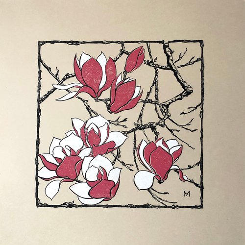 Red magnolia by Andre Matyushin