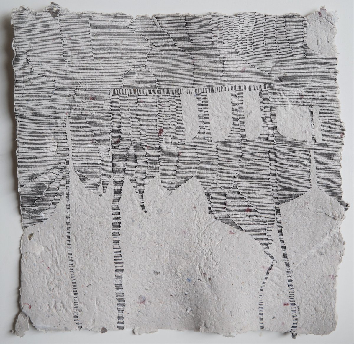 Geometric Abstract Ink Drawing By Anna Jannack, 12 X 12, Precarious Situation Ix, Original Artwork