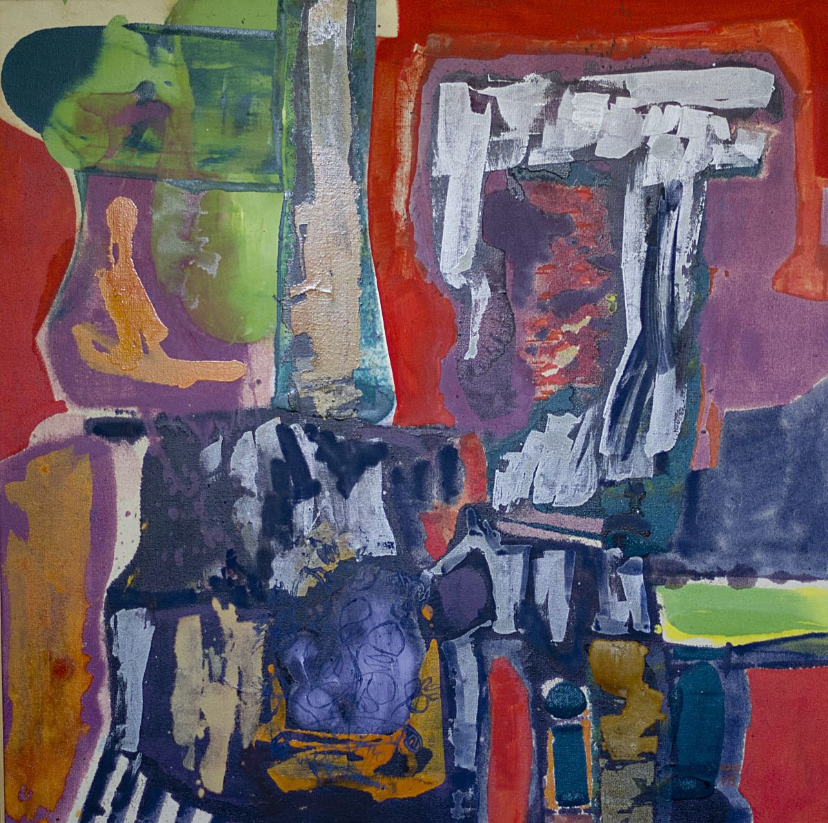 Expressive Abstract Oil Painting By Florina Breazu, 39 X 39, Incandescence, Original Artwork