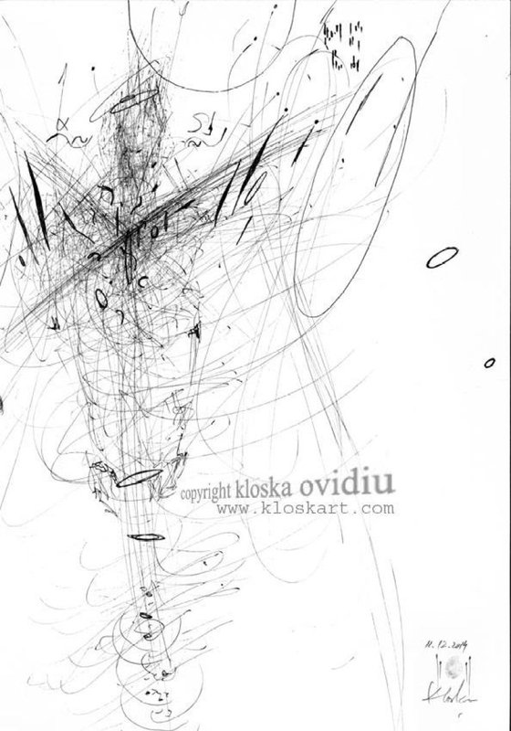 SUBLIME SPONTANEOUS LINES LIKE ENERGY VIBRATING DRAWING SPECIAL PRICE BY KLOSKA