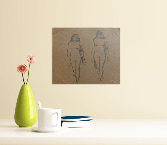 Sketch of a nude,