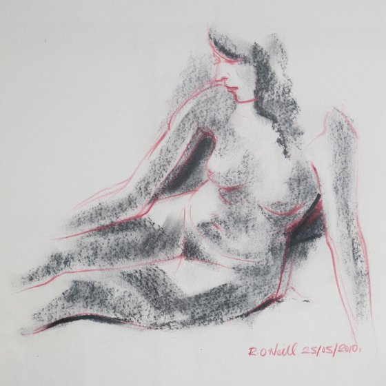 Seated nude ( Framed)