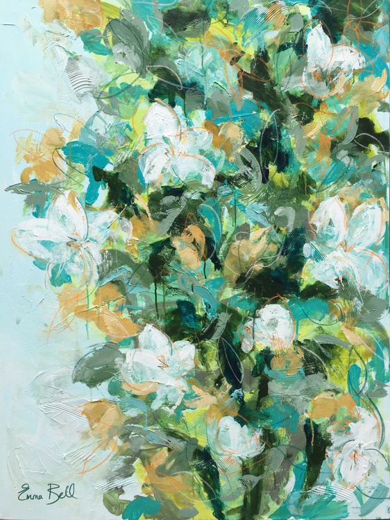 Magnolia Tree Acrylic Painting By Emma Bell Artfinder