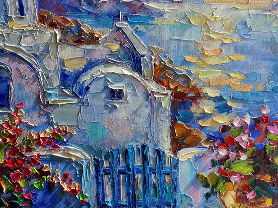 Santorini Sunset Greece landscape painting