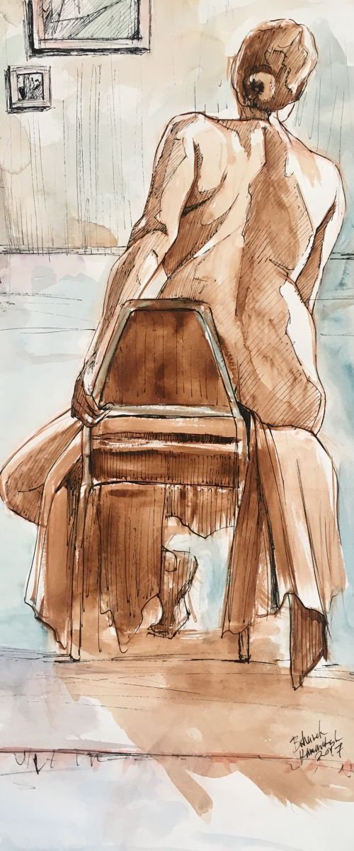Figure Study_Sitting Woman by Bahareh Kamankesh