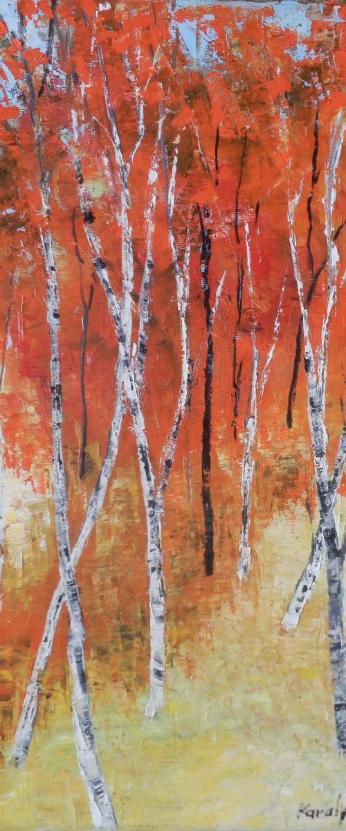 Autumn birches by Maria Karalyos