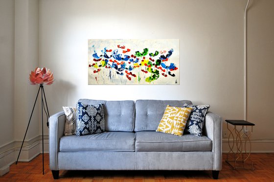 Dance of Poppies - Abstract - Acrylic Painting - Canvas Art- Wall art - Flower painting - Ready to hang