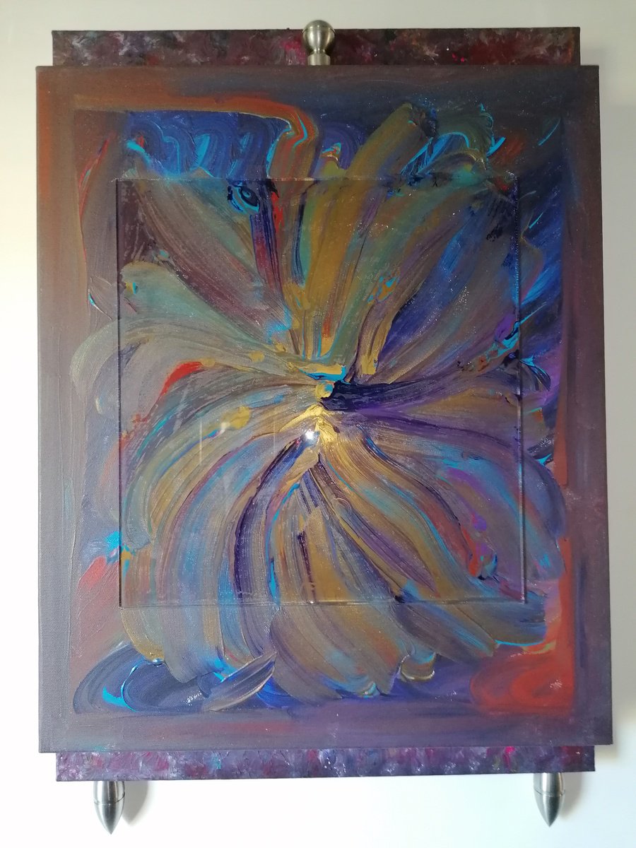 Surrealistic Abstract Acrylic Painting By Stefano Mazzolini, 20 X 28", Ttscm, Original Artwork