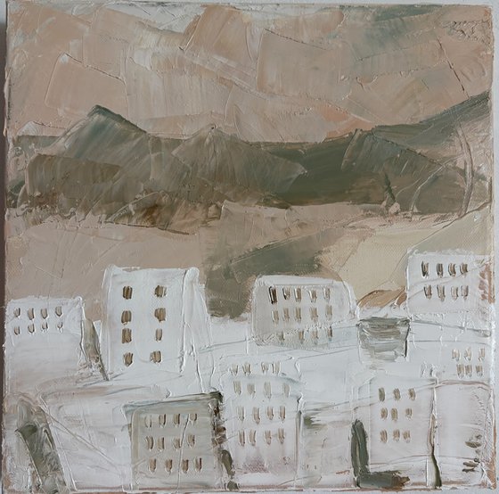 Coastal white mediterranean houses