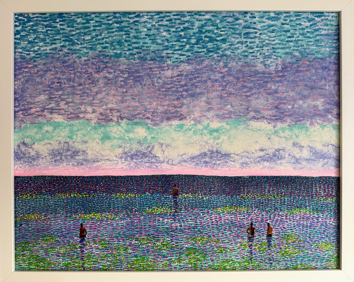 Surrealistic Landscape Painting By Stefano Pallara, 20 X 17", A Higher Order N.13, Original Artwork