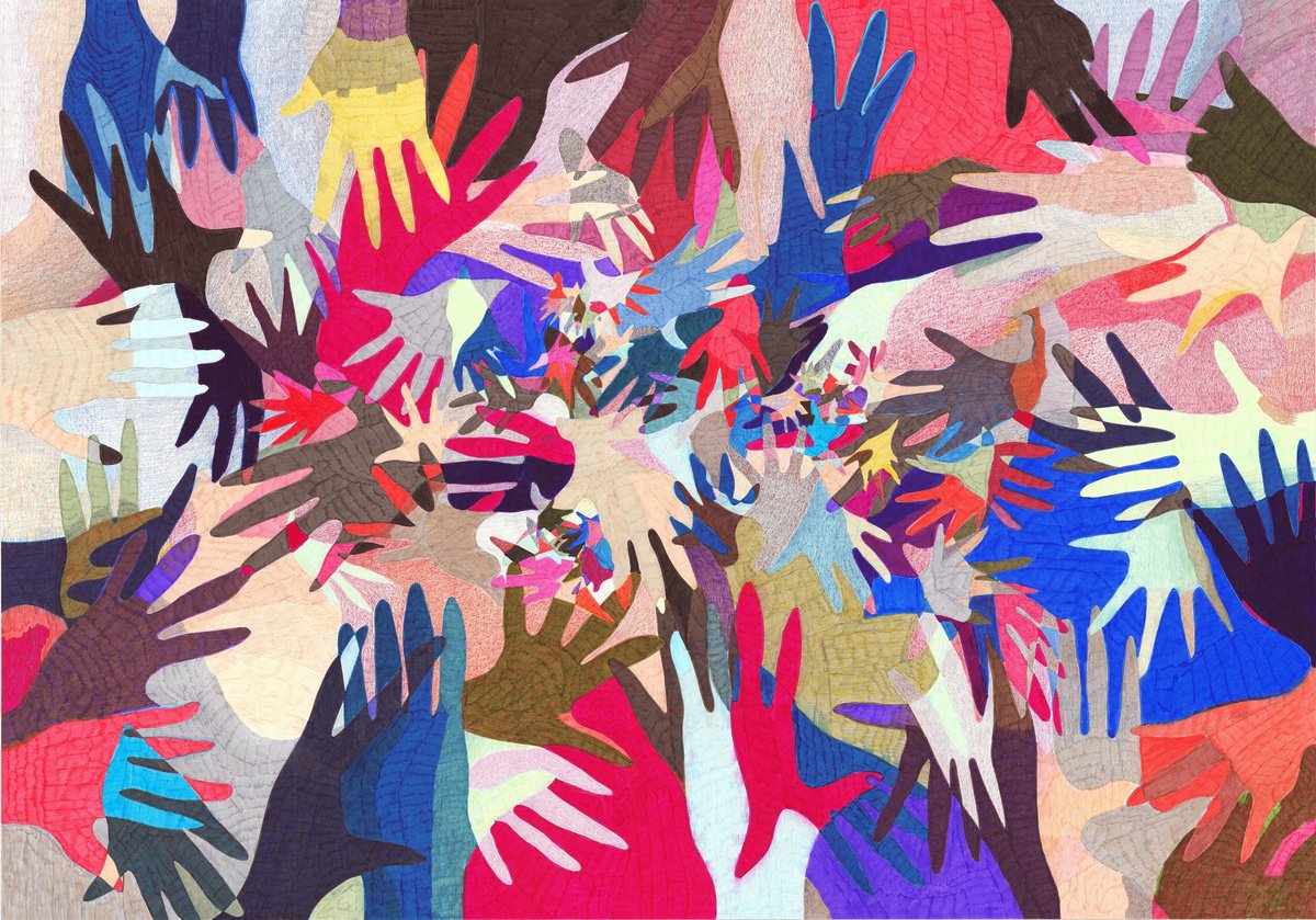 Abstract Ink Drawing , Hands Ii Chaos By Nives Palmic, 39 X 28, Artwork For Sale On Artfinder
