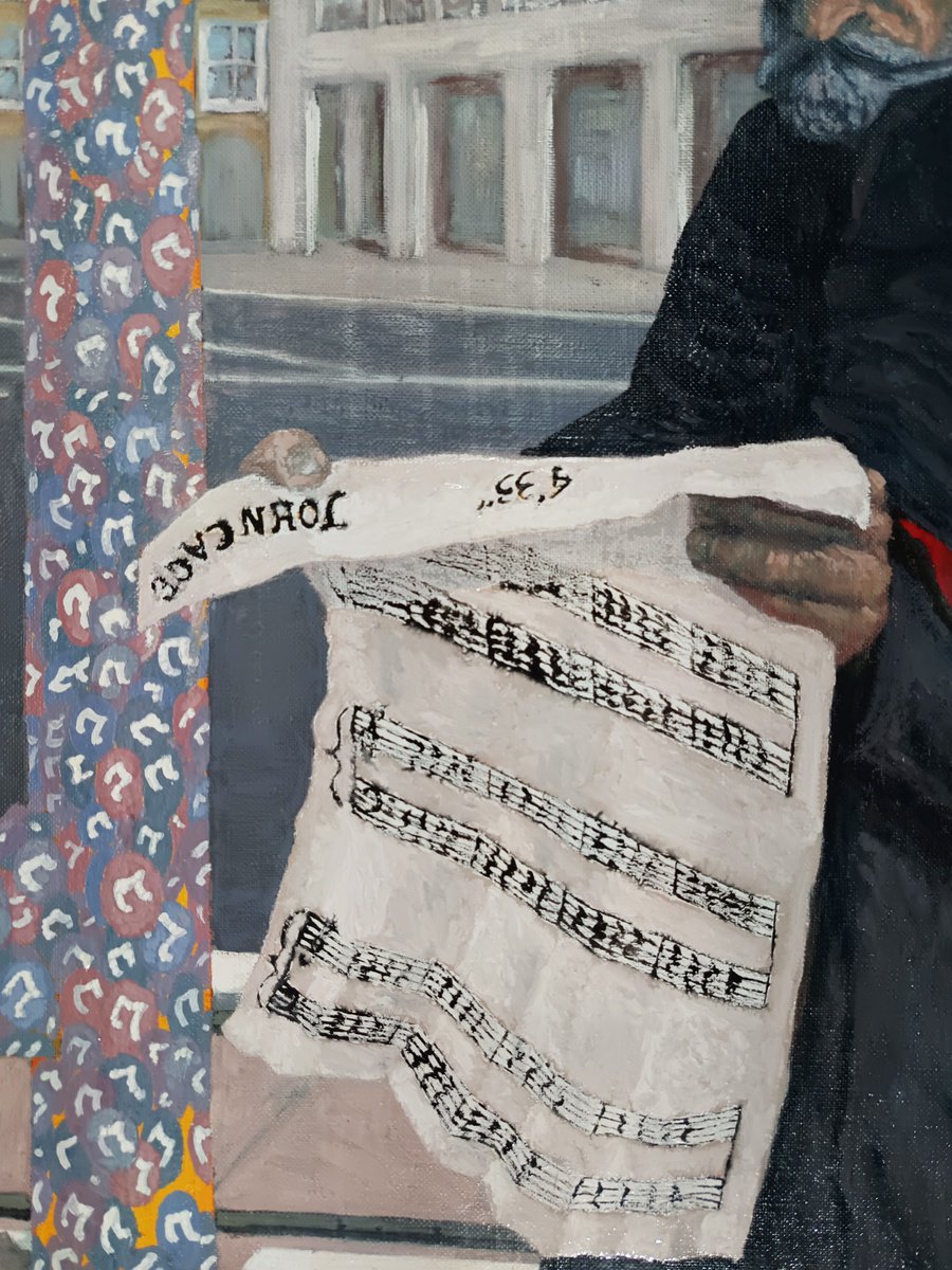 Urban And Pop Portrait Oil Painting By Antonio Mele, 43 X 55, Otium In Via, Original Artwork