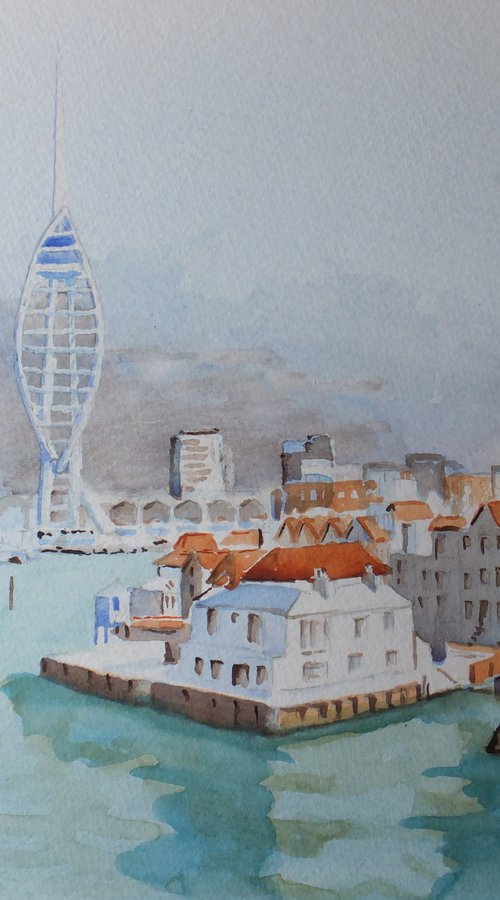 Portsmouth Harbour with Spinnaker Tower by David Harmer