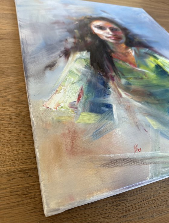 The girl - riding into Spring