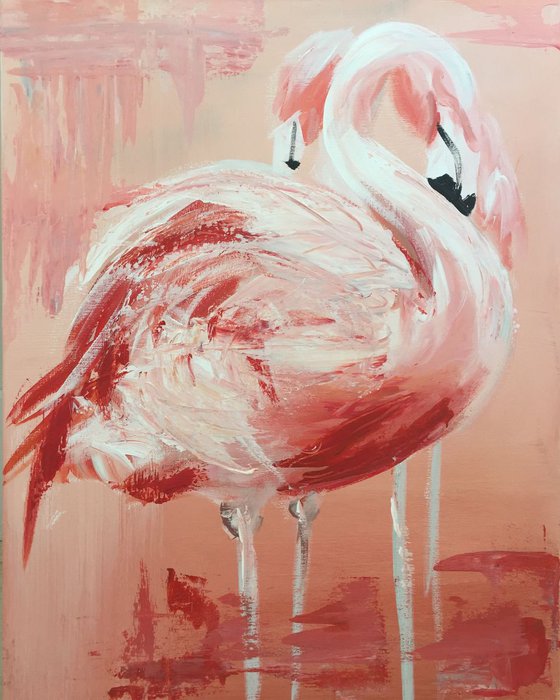 Two Flamingos