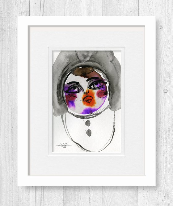 Funky Face Pizzazz Collection 1 - 3 Abstract Face Paintings by Kathy Morton Stanion
