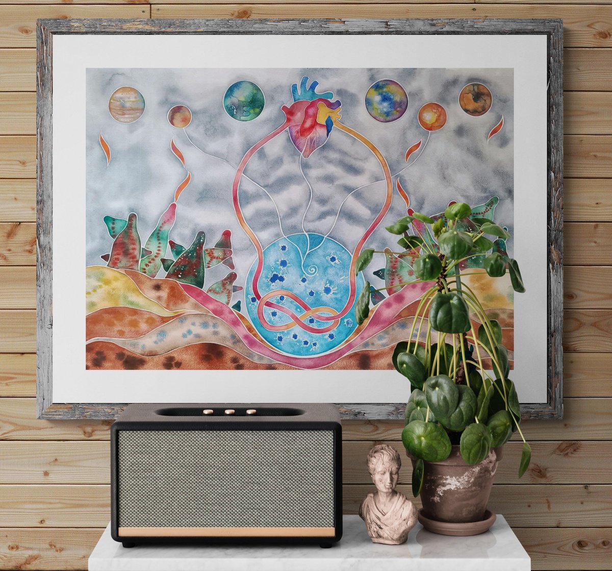 Organic Abstract Watercolour By Ilaria Finetti, 29 X 20, Viaggio In Bolla 3, Original Artwork