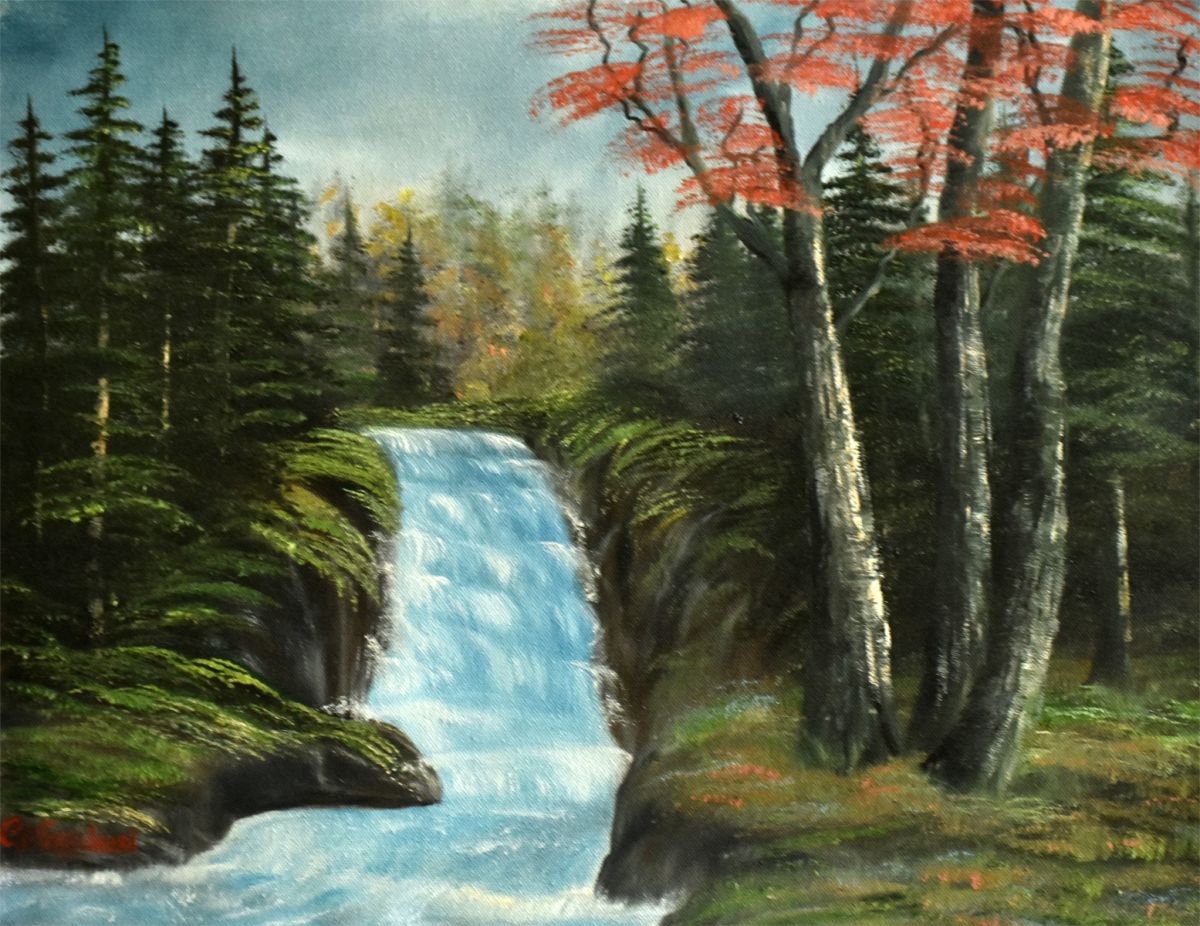 Waterfall in Forest series 2 by Goutami Mishra