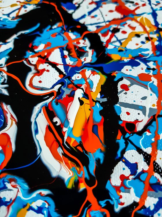 - Samick - (W)120x(H)96 cm. Style of JACKSON POLLOCK. Abstract Expressionism Painting