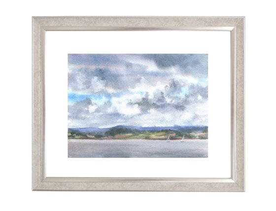 "Clouds over Exe river. Topsham riverside"