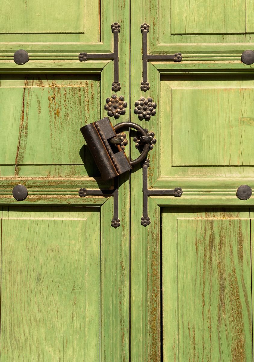 Graphic Cityscapes Photograph By Tom Hanslien, 33 X 47", Korean Door, Original Artwork