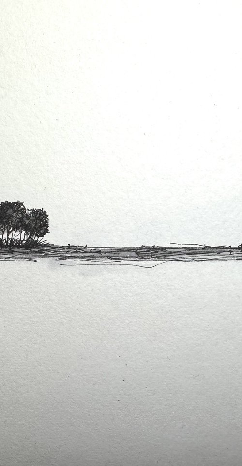 Trees in Pen and Ink - Norfolk Landscape English Countryside by Catherine Winget