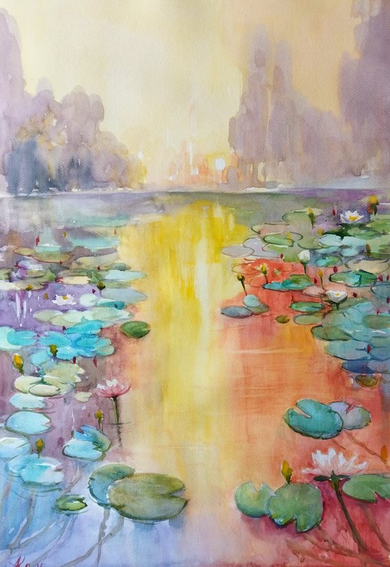 Pind with water lily