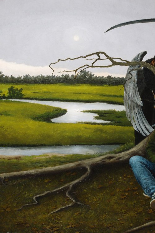 Self-portrait with death by Oleg Baulin