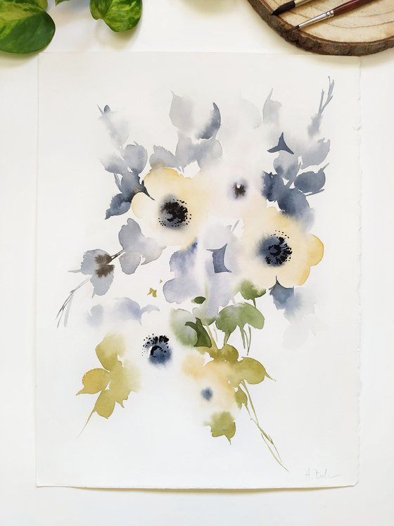 Abstract Watercolor Florals