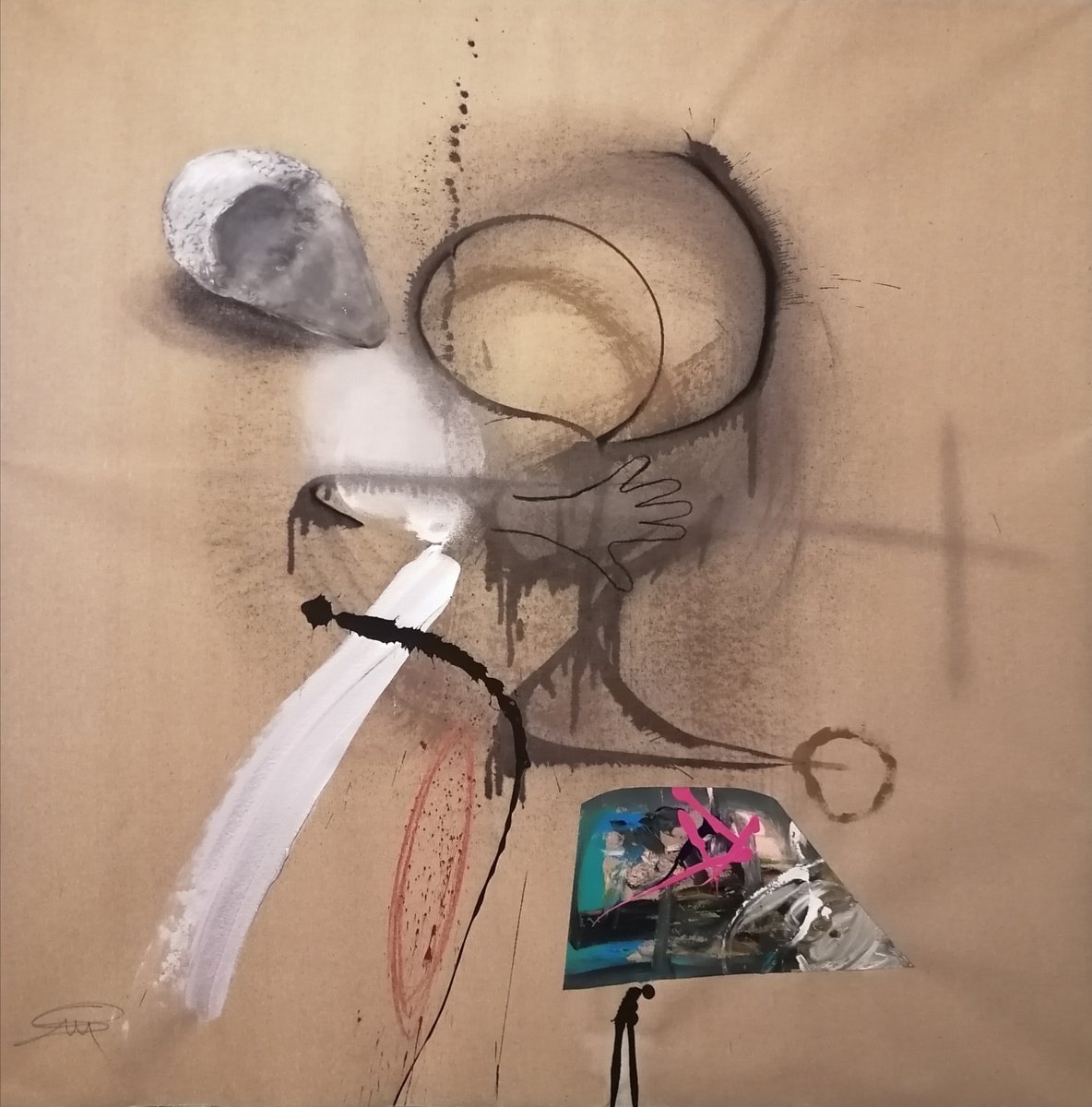 Abstract Acrylic Painting By Stefano Mazzolini, 63 X 63", Calisto, Original Artwork