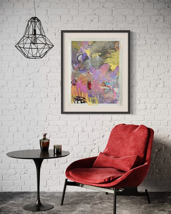 The Red Door - energetic bold contemporary abstract art painting