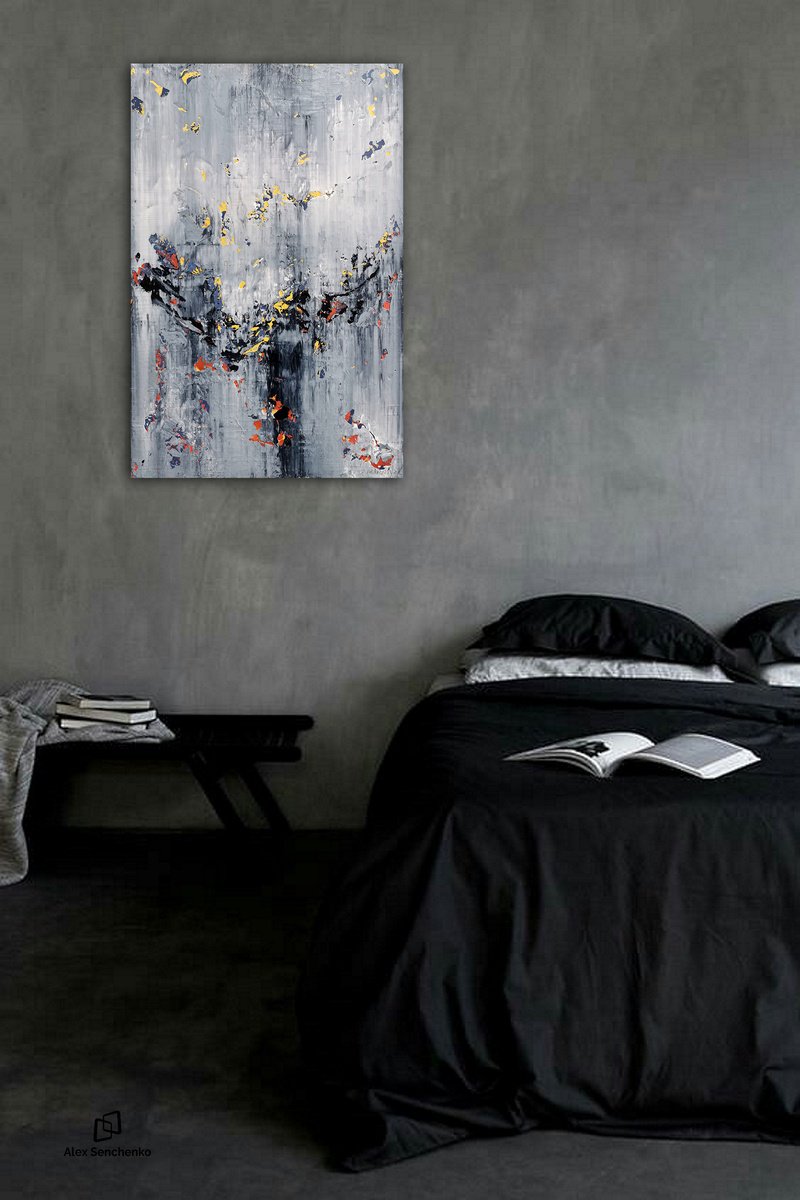 Abstract Acrylic Painting By Alex Senchenko, 24 X 35, Abstract 2182, Original Artwork