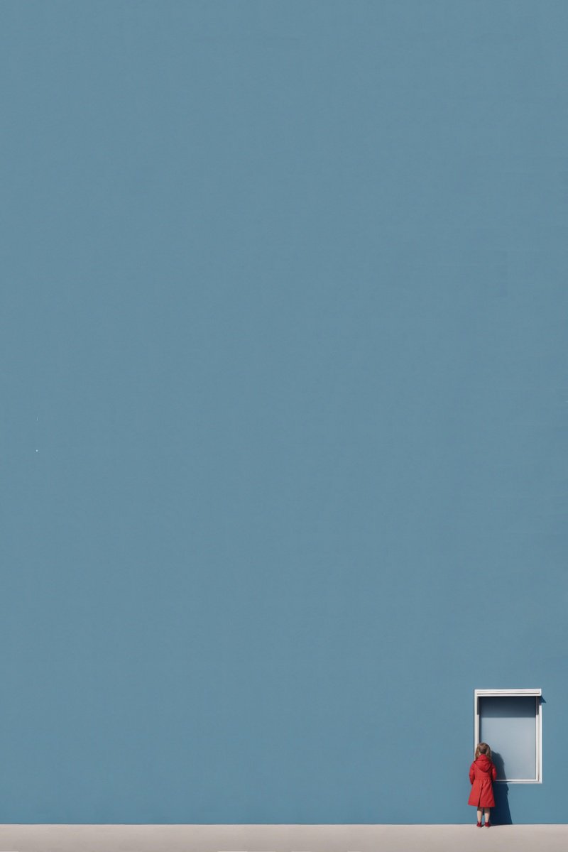 Cityscapes Photograph By Marcus Cederberg, 20 X 28", Little Red Girl, Original Artwork