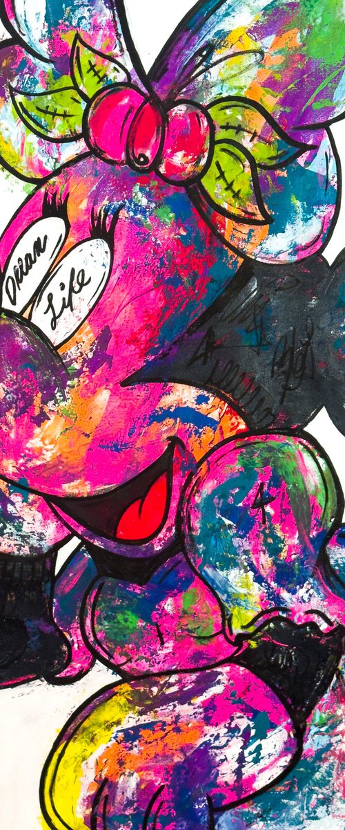 dream life ft. minnie mouse over white by Carlos Pun Art