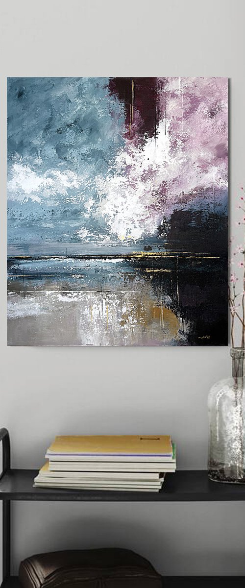 Crimson Light Breaking Through Blue by Tatiana Malinovscaia