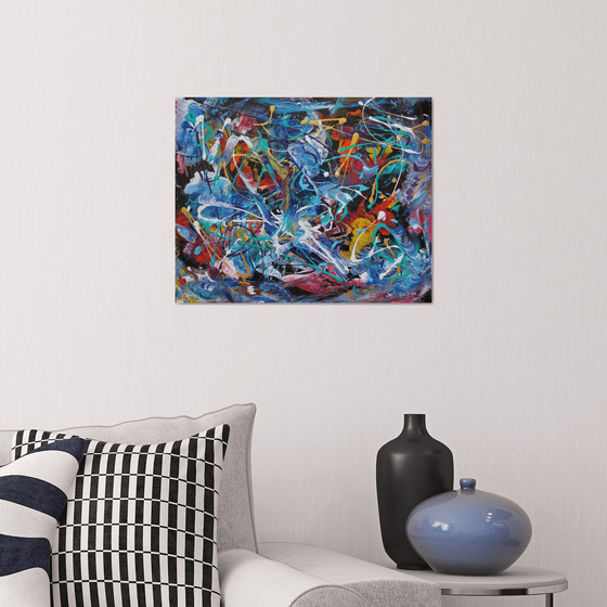 Energy of Chaos 030822 - acrylic original painting on stretched canvas