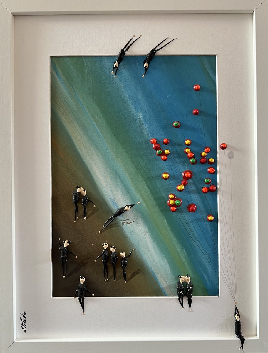 Abstract Portrait Acrylic Painting By Eka Peradze, 13 X 17, Freedom People Eka Peradze, Original Artwork