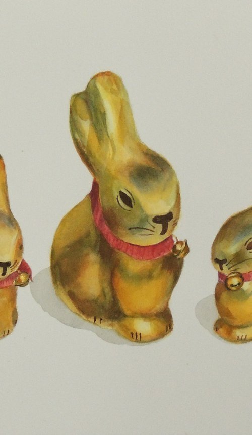 Lindt Easter Bunnies - Mom and kids 2 by Krystyna Szczepanowski