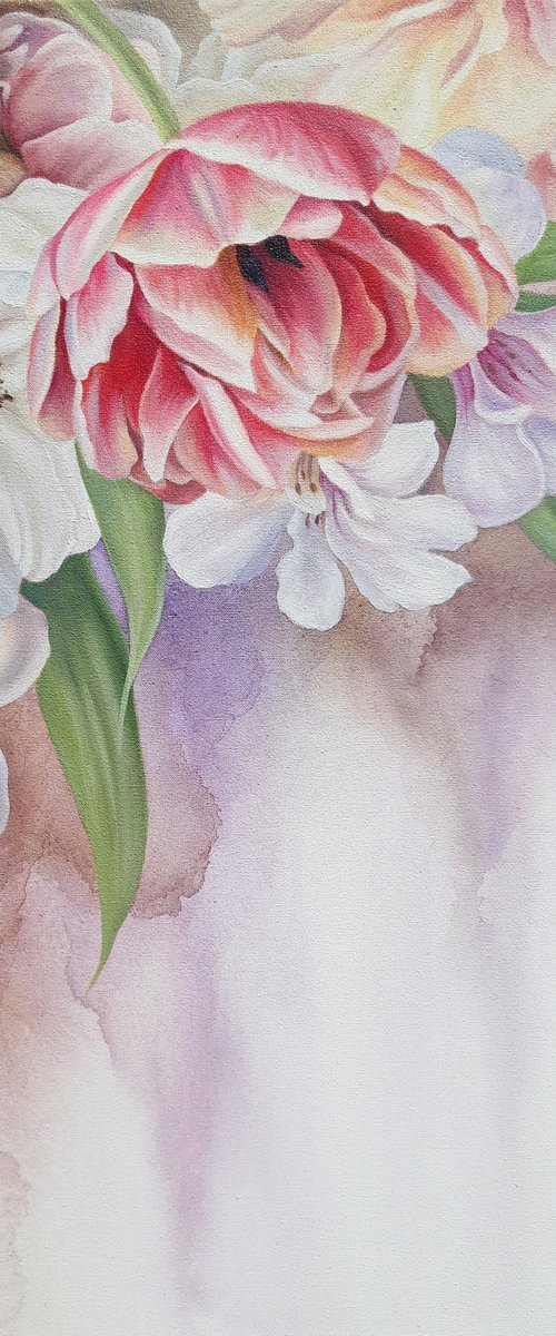 "Tenderness", floral painting by Anna Steshenko