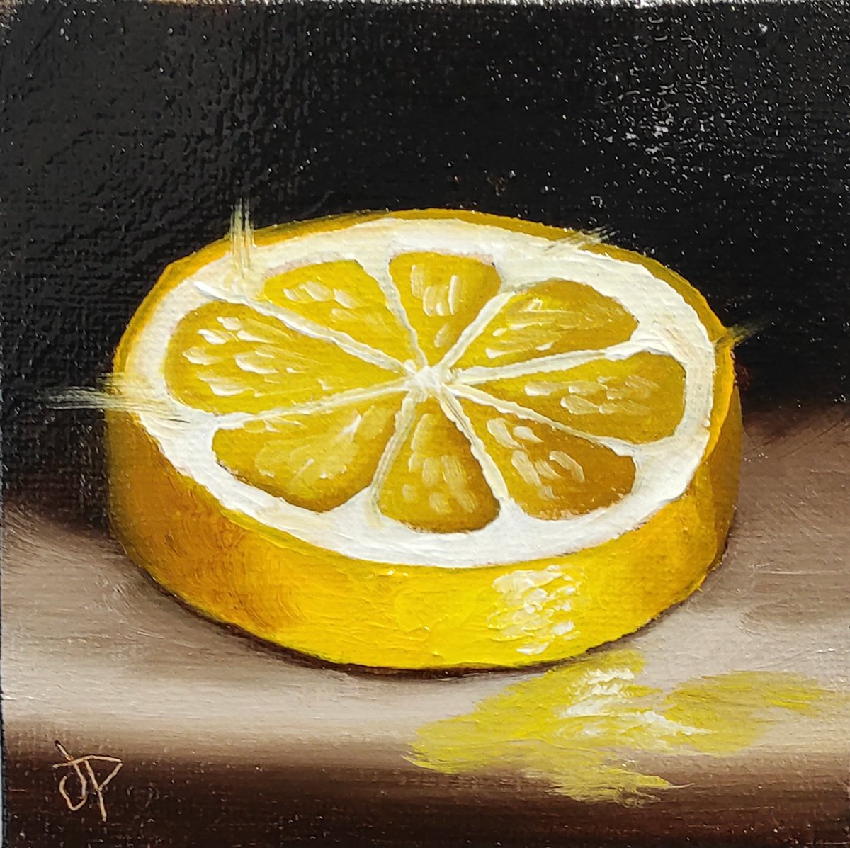 Little lemon slice still life by Jane Palmer Art