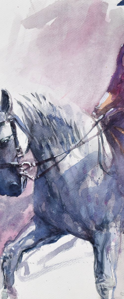 Raider and  horse 2 by Goran Žigolić Watercolors