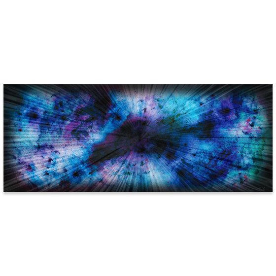 Blue Nebula 60 by Helena Martin - Original Abstract Art on Ground and Colored Metal