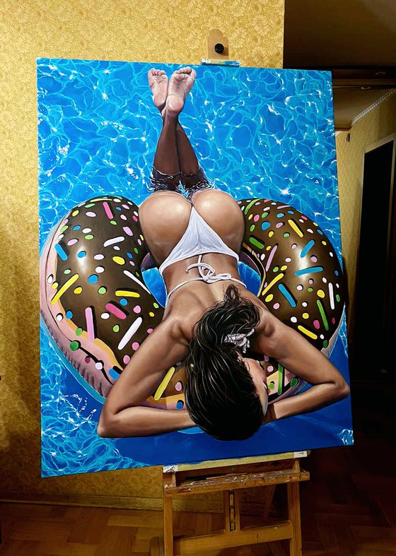 Selfportrait in a pool