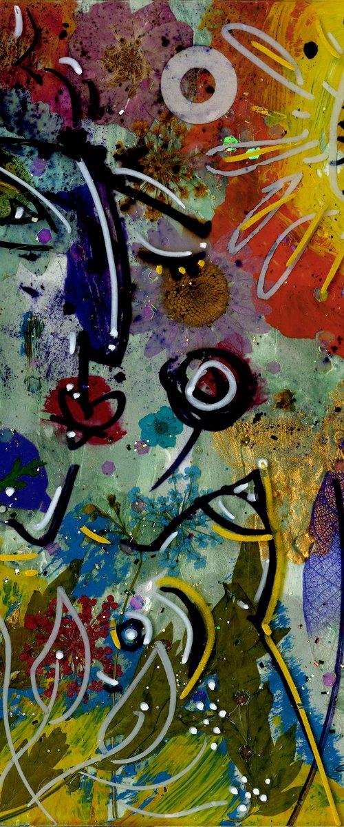 Funky Face Love 20 - Mixed Media Art by Kathy Morton Stanion by Kathy Morton Stanion