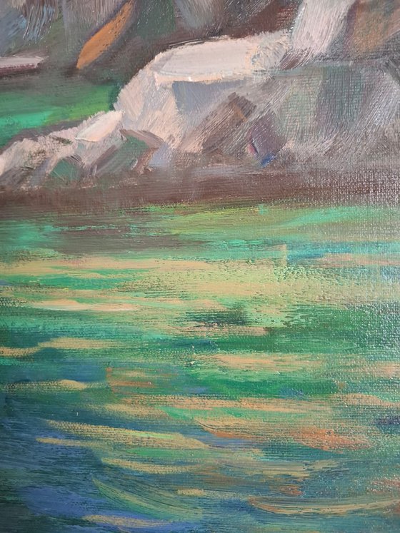 Oil painting Croatian seascape