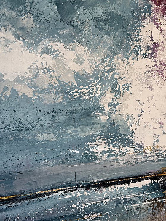 Crimson Light Breaking Through Blue