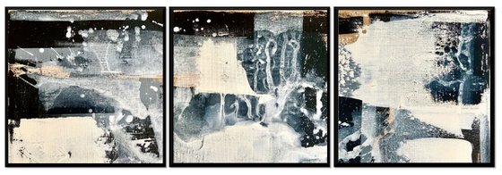 Abstract black & white No. 16320-1-3 -set of 3