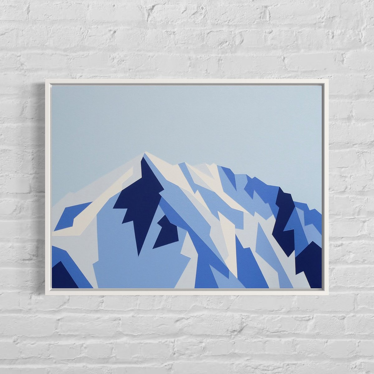 Geometric Landscape Acrylic Painting By Zoe Hattersley, 24 X 18", Mont Blanc, Original Artwork