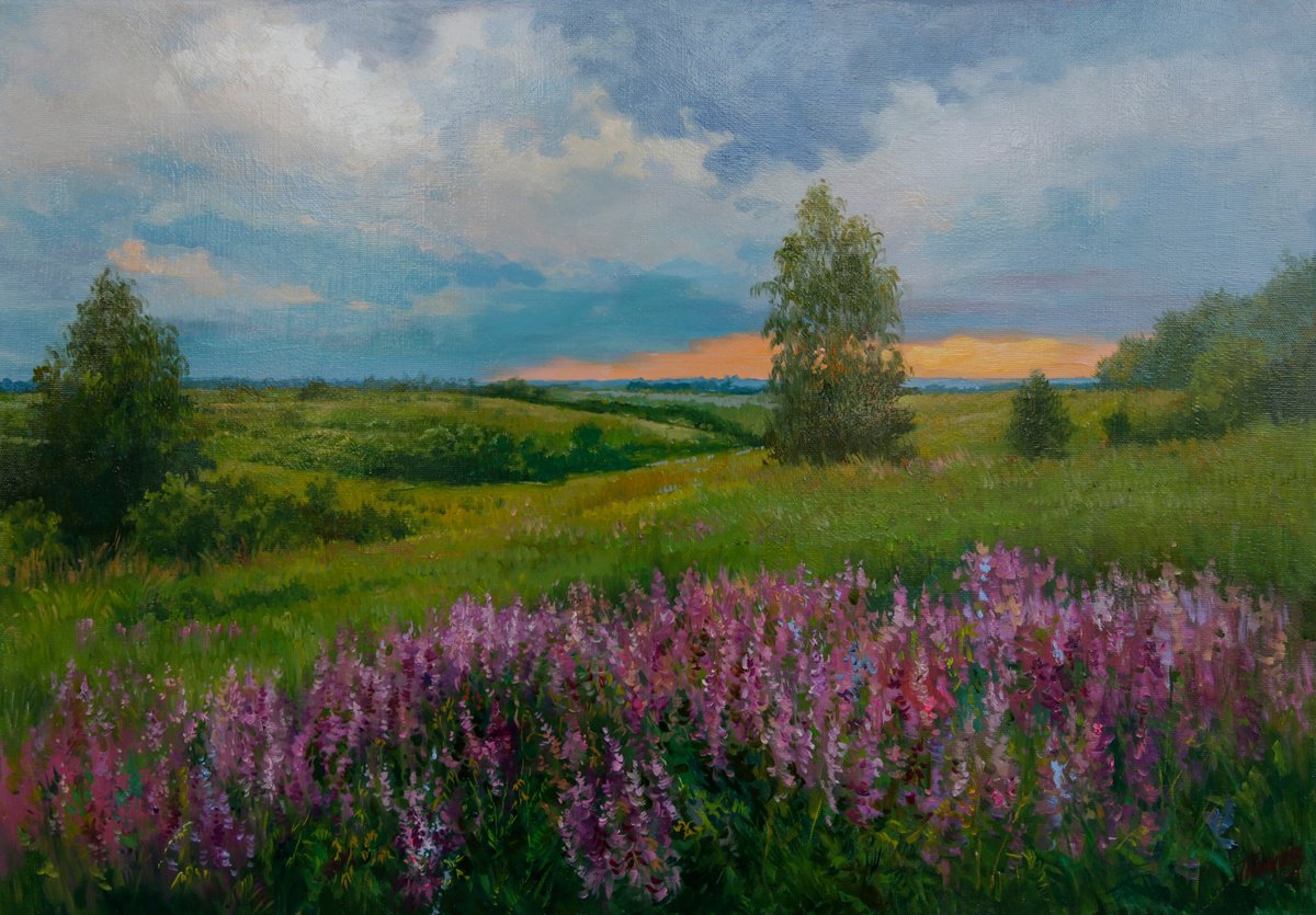 Evening fields by Eduard Panov