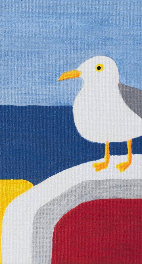 Seagull on the balcony by Molly Brin